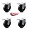 Service Caster 5 Inch Soft Rubber Swivel Bolt Hole Caster Set with Total Lock Brake SCC SCC-BHTTL20S514-SRS-4 - alternate 6